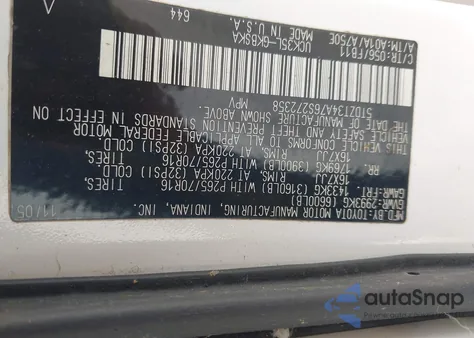 2006 Toyota Sequoia Sr5 V8 z USA, uszkodzony, nr VIN 5TDZT34A76S272358